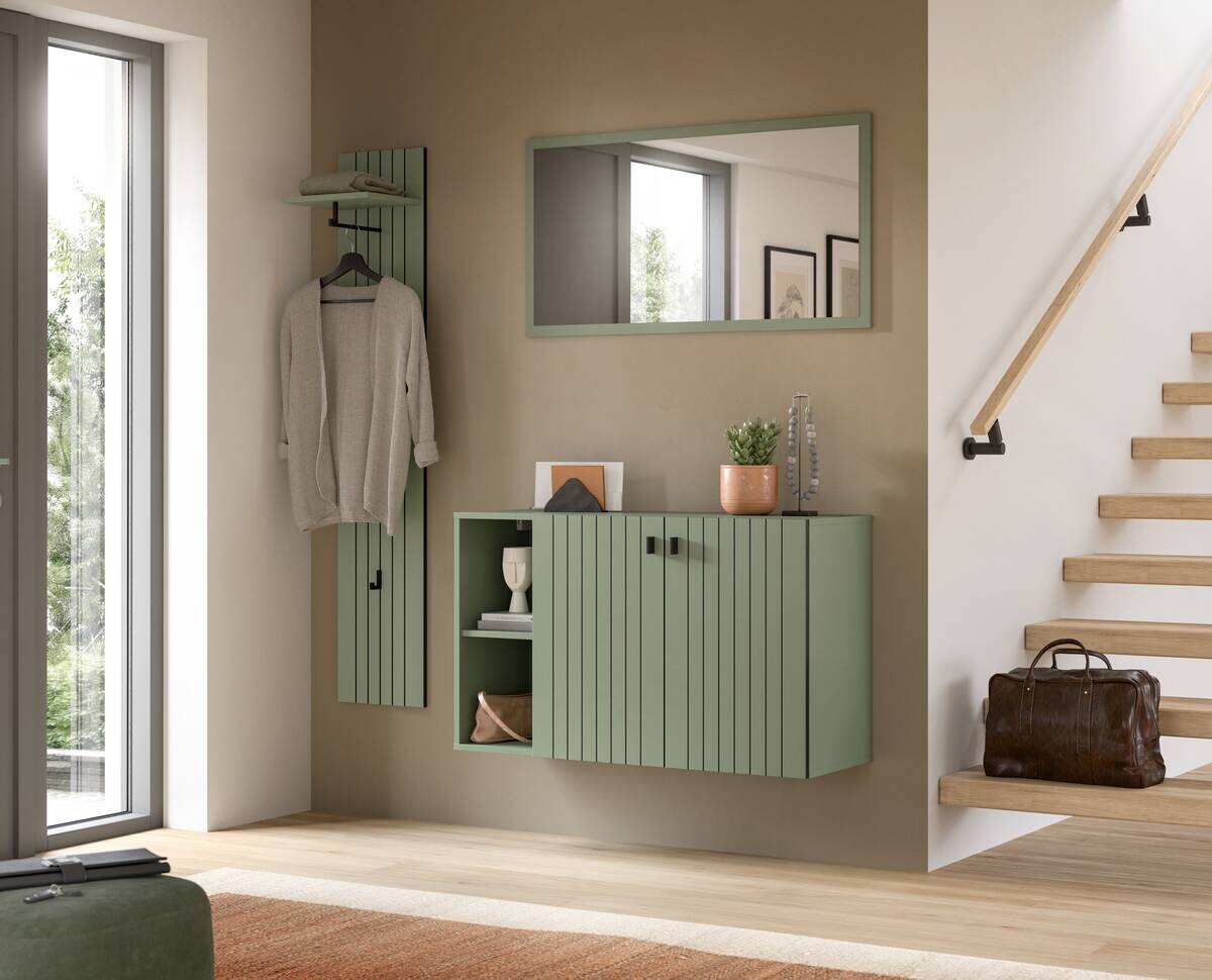 Garderobenset STATION grün B/H/T: ca. 152x192x37 cm