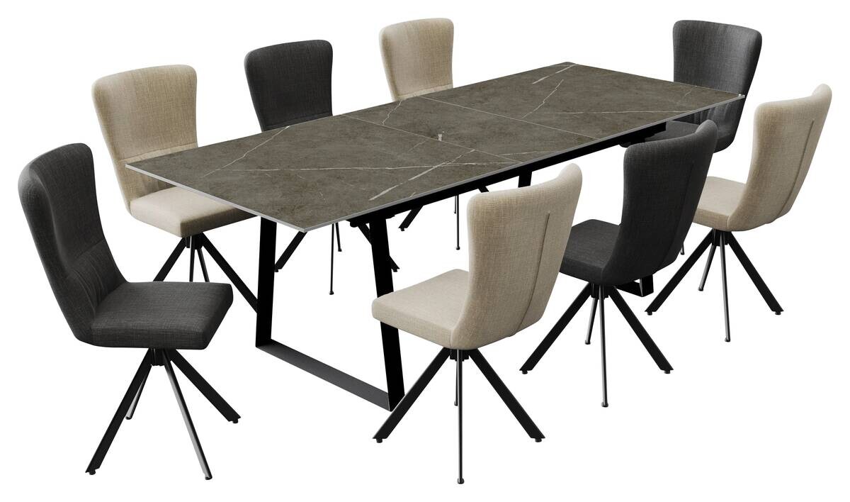 Drehstuhl Kate anthrazit Samt B/H/T: ca. 51x97x67 cm