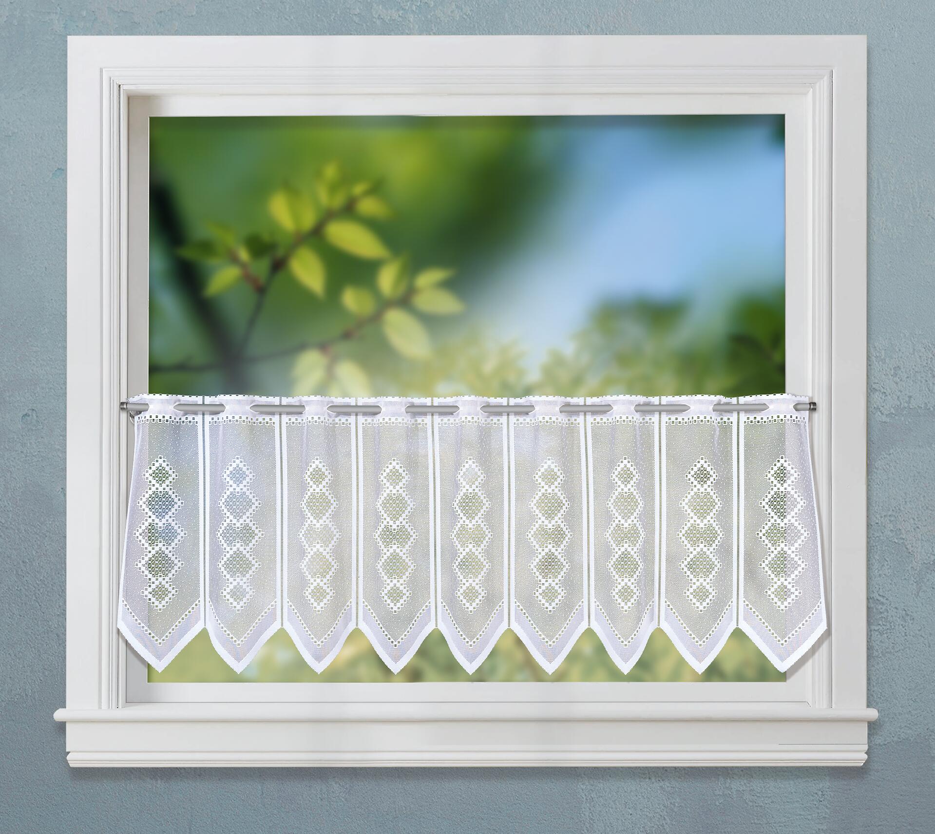 POCOline Scheibengardine Trent weiß B/L: ca. 140x45 cm