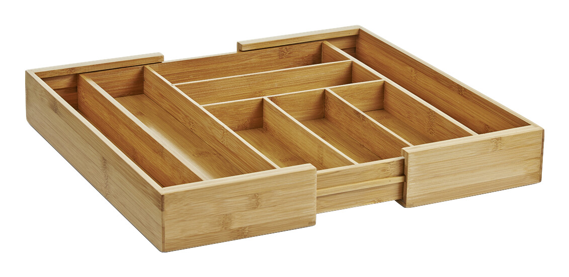 Zeller Besteckkasten ausziehbar natur Bambus B/H/L: ca. 35x6,5x43 cm