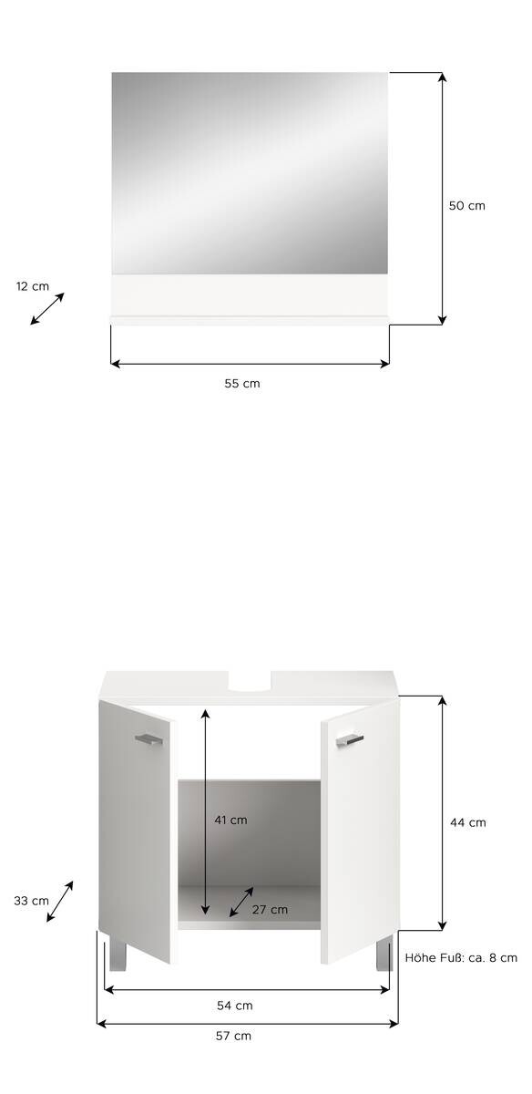 Badezimmer-Set BOSTON weiß B/H/T: ca. 57x44x57 cm