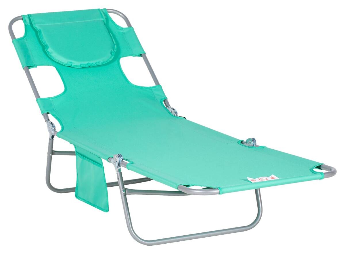 Outsunny Sonnenliege grün Polyester B/H/L: ca. 55x29x185 cm