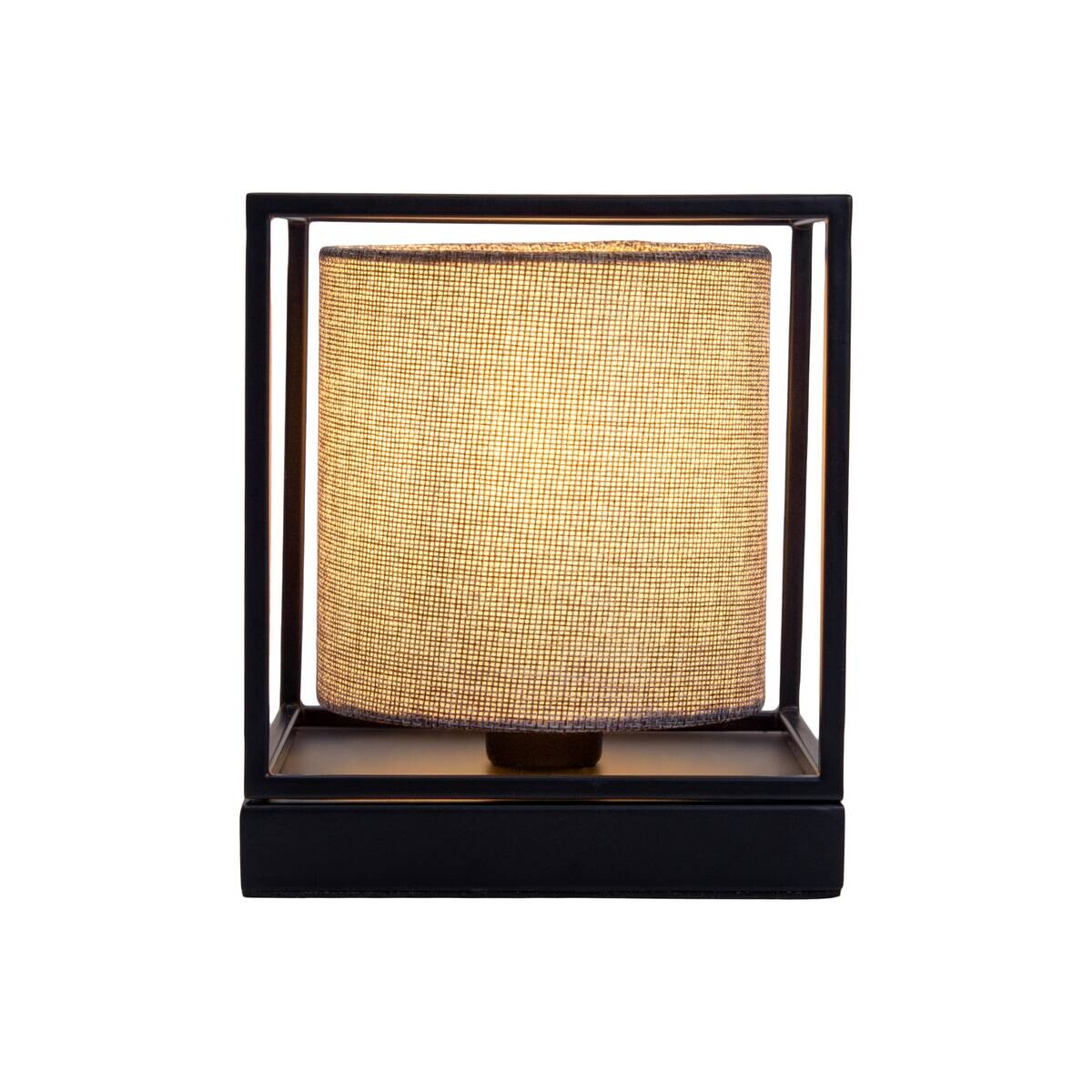 Näve Leuchten Tischleuchte 3190516 grau Metall Textil B/H/T: ca. 15x17x15 cm E14 1 Brennstellen