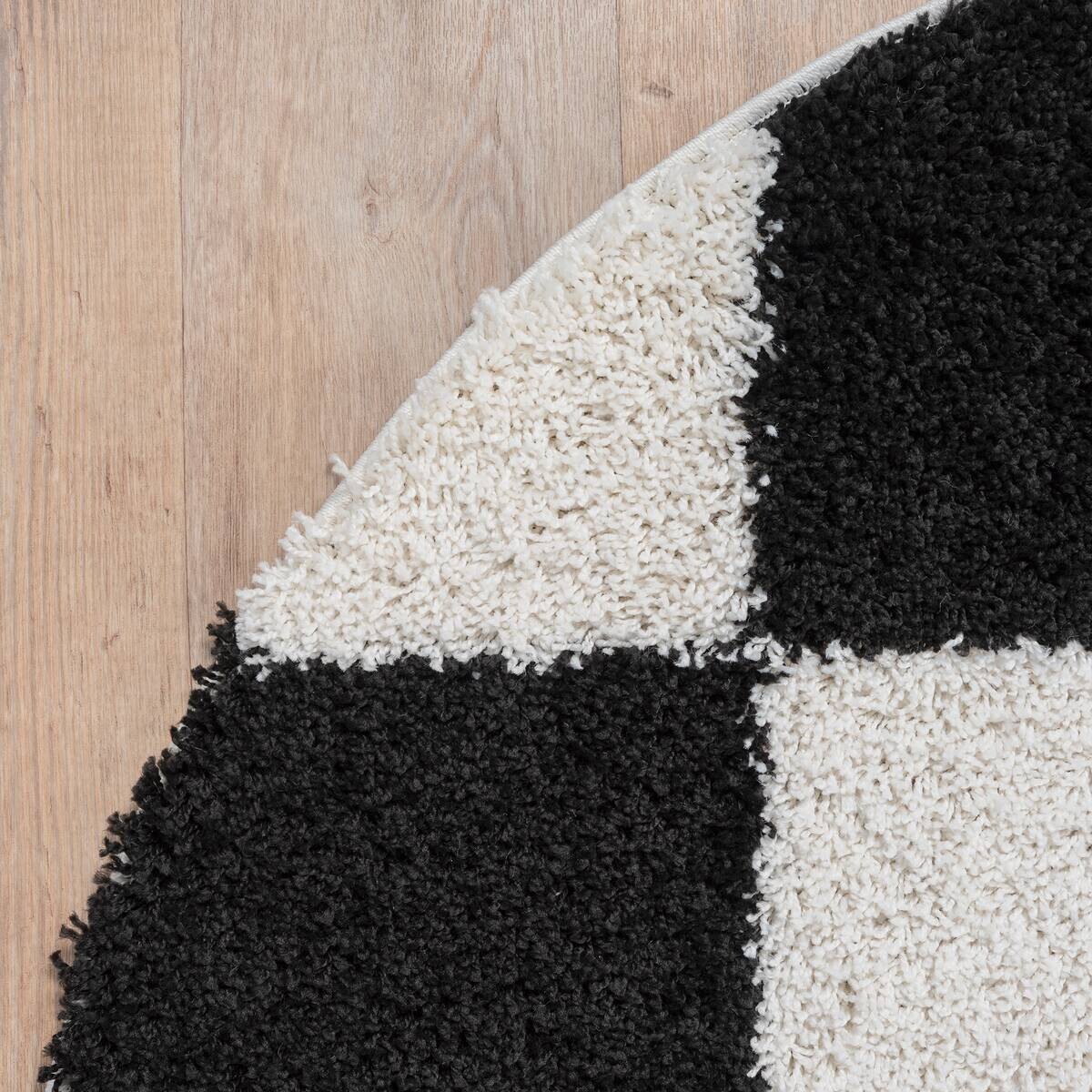 Sanat Hochflorteppich MILANO schwarz D: ca. 120 cm