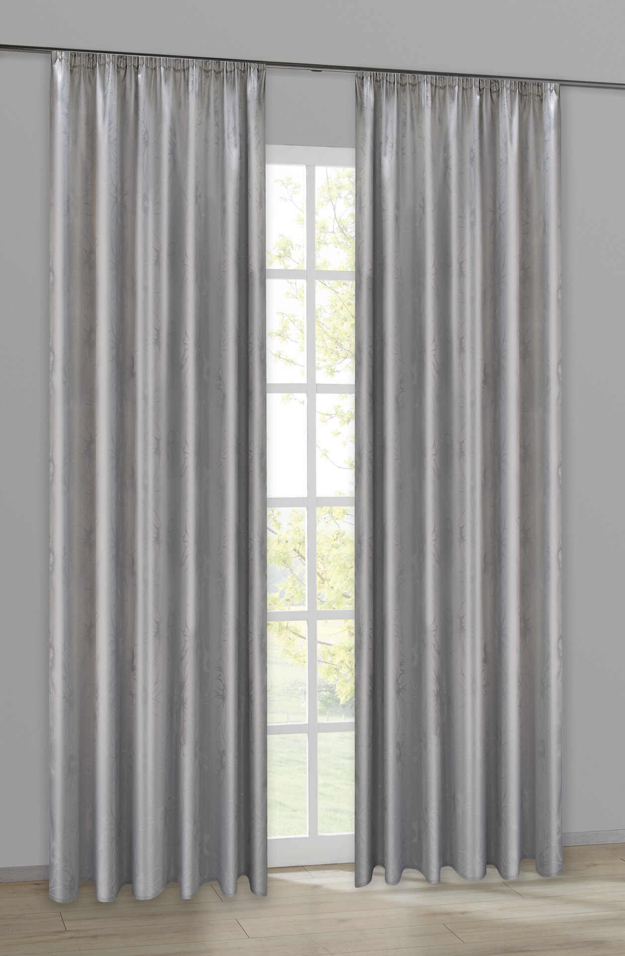 ACUS design collection Dekovorhang Paradiso silber B/L: ca. 140x245 cm