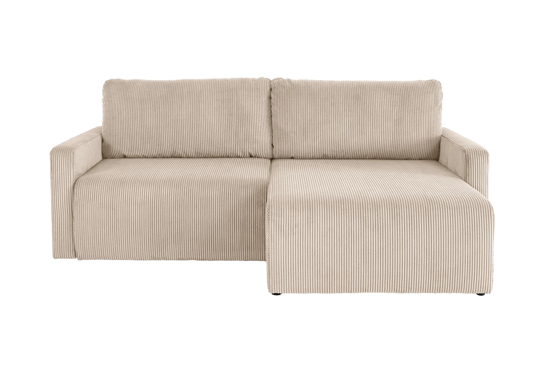 Ecksofa mit Bettfunktion und Bettkasten creme Microfaser B/H/T: ca. 227x92x146 cm Ecksofa mit Bettfunktion und Bettkasten creme Microfaser B/H/T: ca. 227x92x146 cm