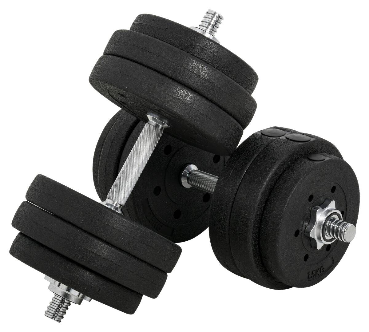 HOMCOM Hantelset schwarz Kunststoff B/H/L: ca. 18x7,5x43 cm