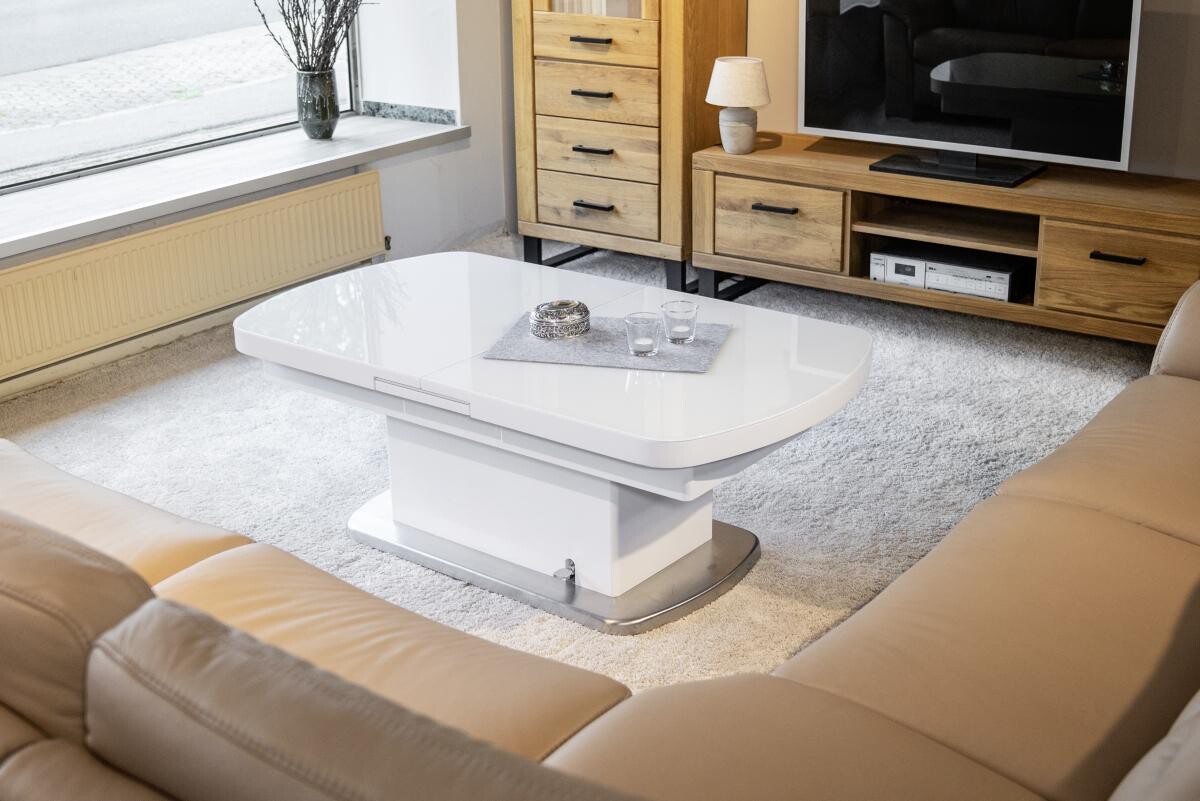 Couchtisch Levi weiß MDF B/H/T: ca. 135x50x75 cm