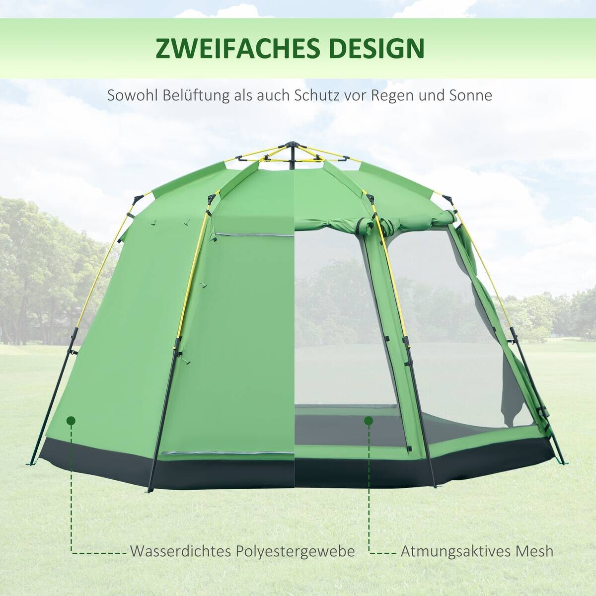Outsunny Campingzelt B/H/L: ca. 320x180x320 cm