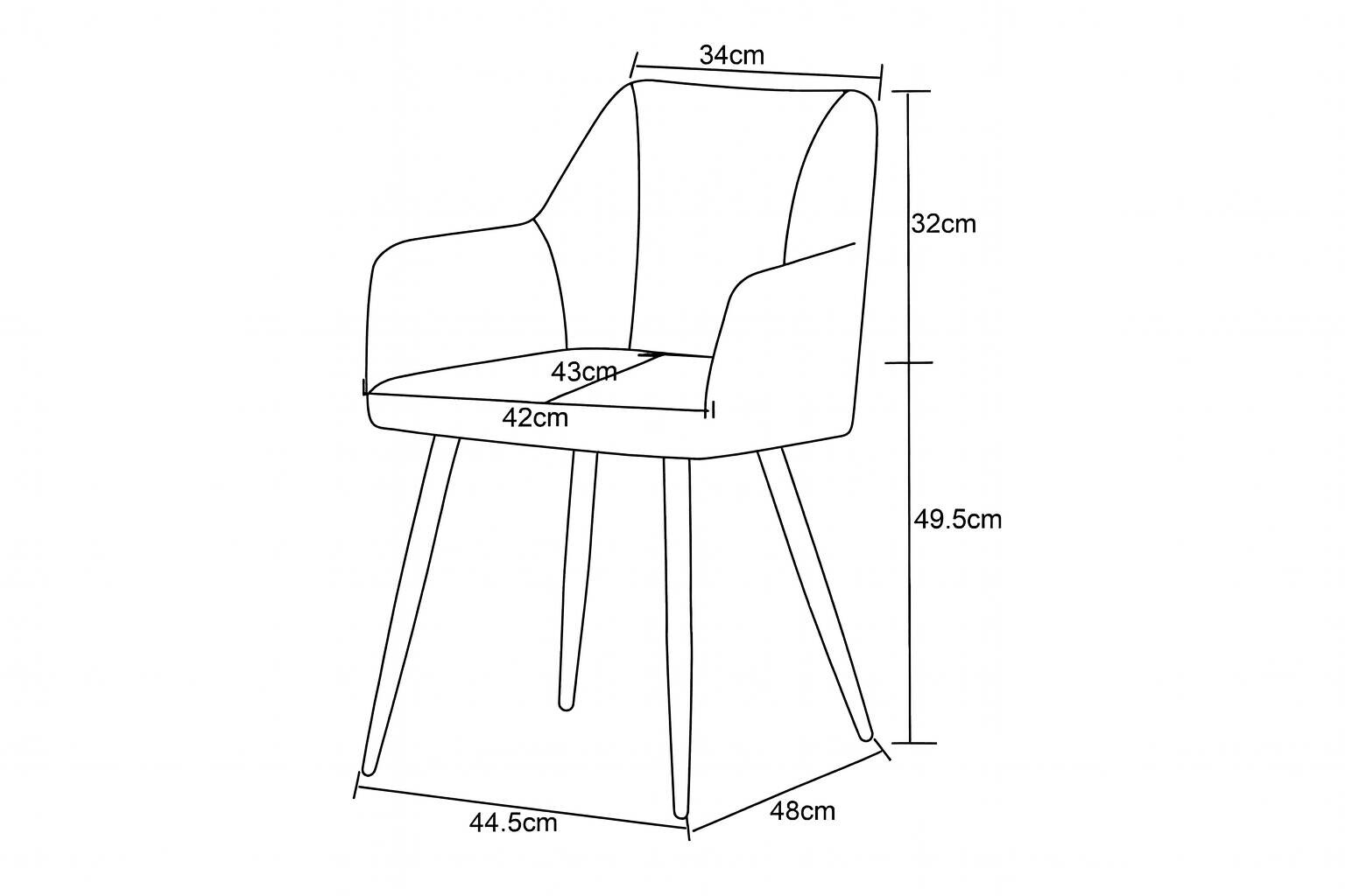 Stuhl BELLA, 2er Set creme Stoff B/H/T: ca. 55x82x62 cm