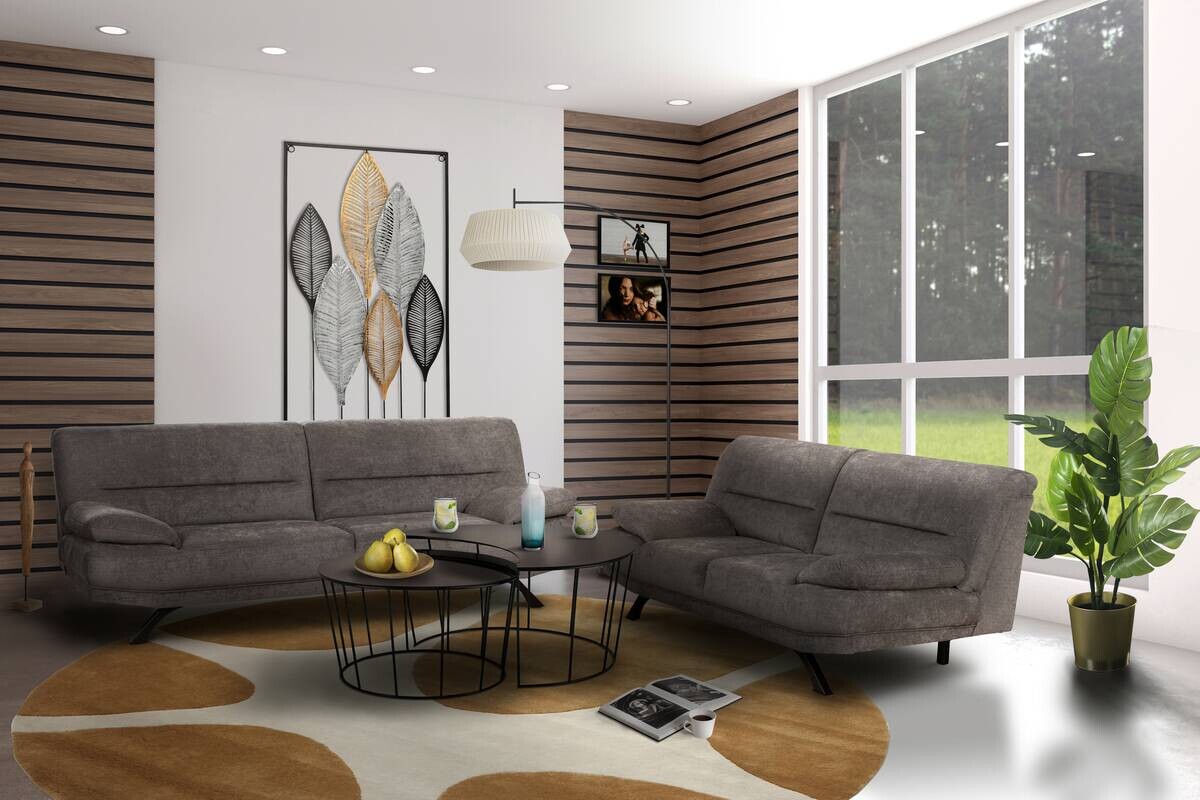 Sofa Bruno graubraun Microfaser B/H/T: ca. 230x83x94 cm