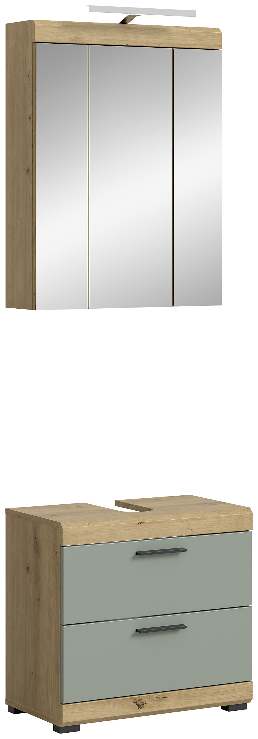 Badezimmer-Set Scout Eiche Artisan Nachbildung salbei Nachbildung B/H/T: ca. 60x191x37 cm