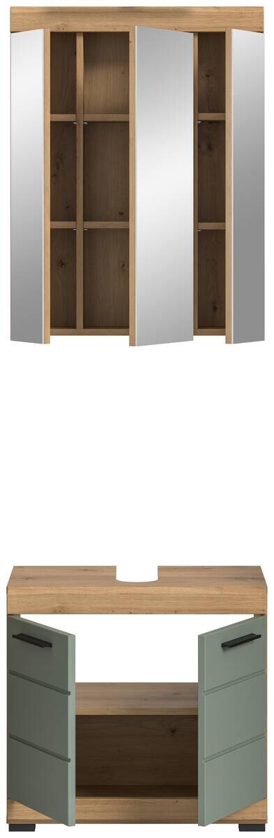 Badezimmer-Set Scout Eiche Artisan Nachbildung salbei Nachbildung B/H/T: ca. 60x191x34 cm