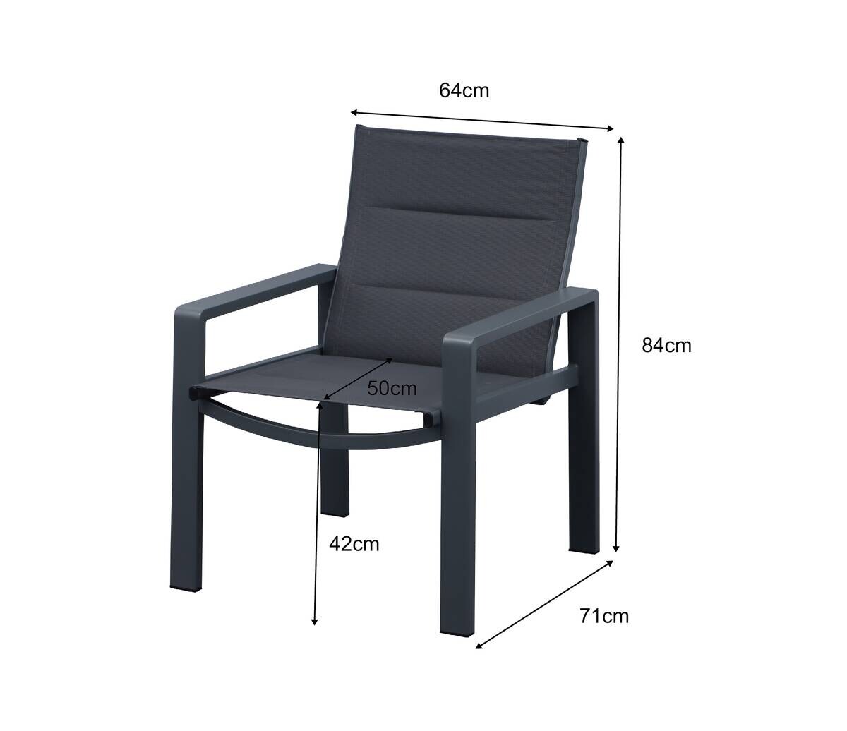 Gartensitzgruppe Santorini dunkelgrau Aluminium