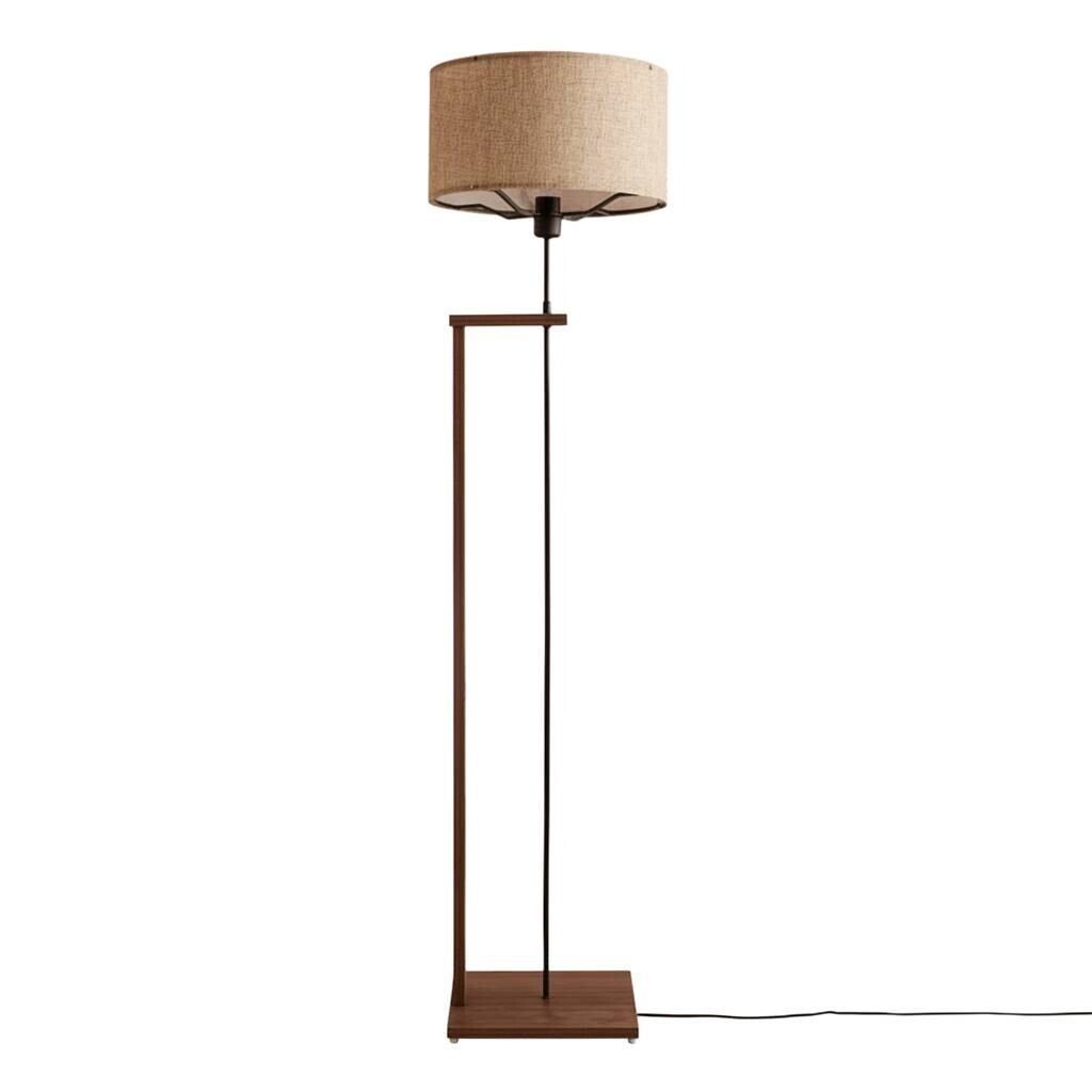 Opviq Stehleuchte beige braun Stoff Holz B/H/T/L/D: ca. 38x150x38x38x38 cm E27 1 Brennstellen