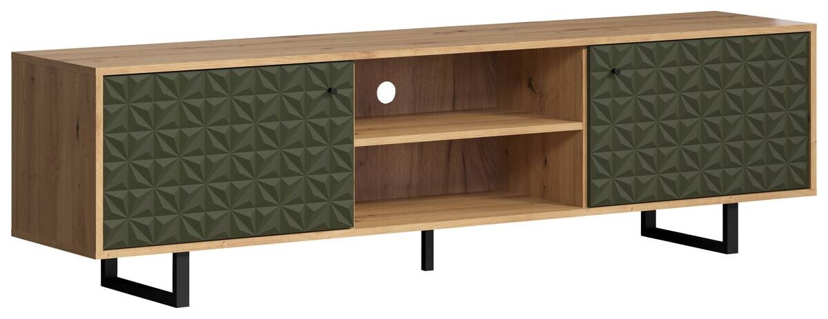 TV-Lowboard Sentra Eiche Artisan Nachbildung grün dunkel B/H/T: ca. 184x52x40 cm