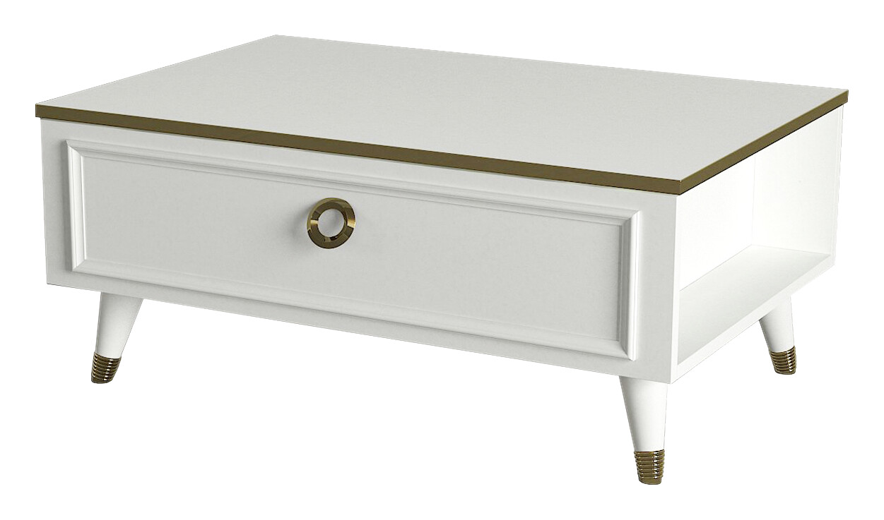 Couchtisch Cornelia weiß B/H/T: ca. 90x40x38,2 cm