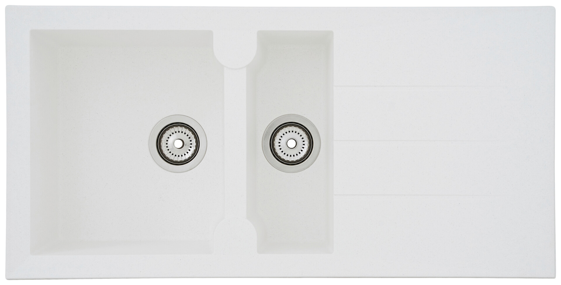 Respekta Einbauspüle Alineo 100 x 50 W weiß Quarzolite B/H/T: ca. 100x21x50 cm