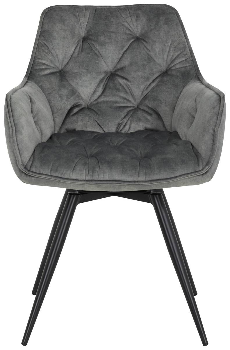 Stuhl Florentina 2er Set grau Vintage Samtoptik B/H/T: ca. 49x84x63 cm