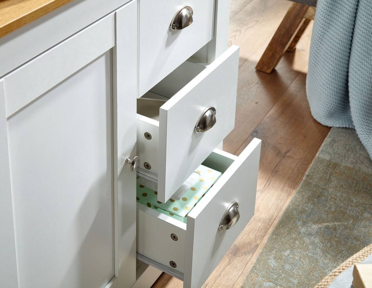 Sideboard weiß natur B/H/T: ca. 79x81x35 cm