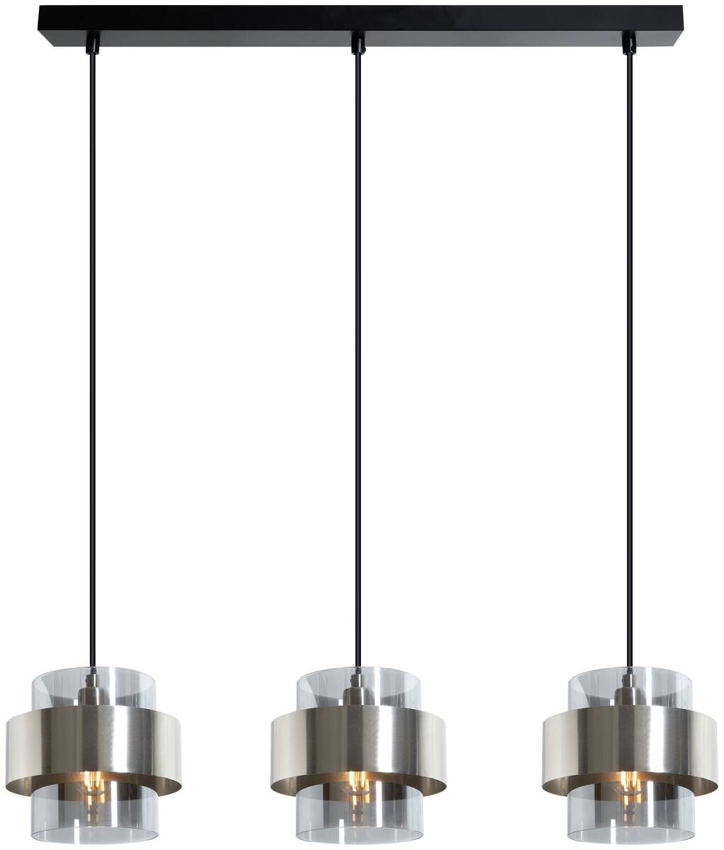 POCOline Pendelleuchte Fiora schwarz Metall Glas B/L: ca. 73x120 cm