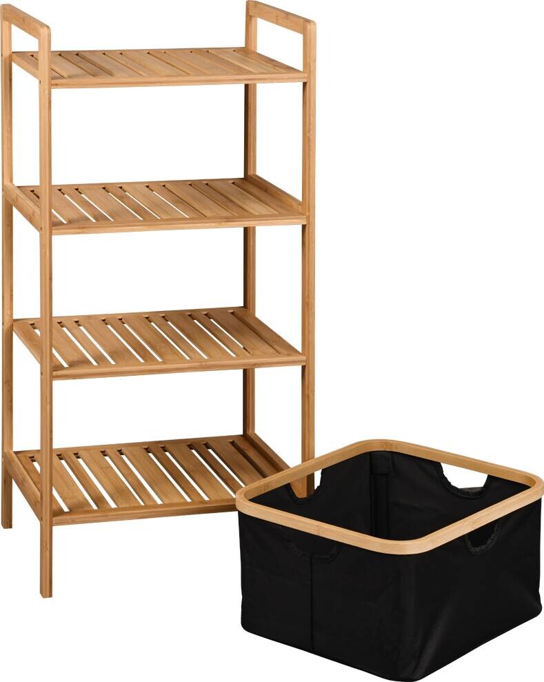 Regal schwarz Polyester B/H/L: ca. 33x93,5x44 cm