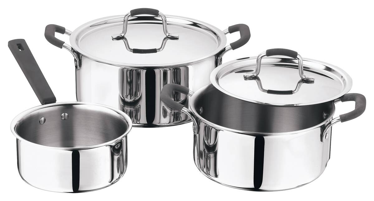 MASTERPRO Topfset FOODIES COLLECTION silber Edelstahl 5 tlg.