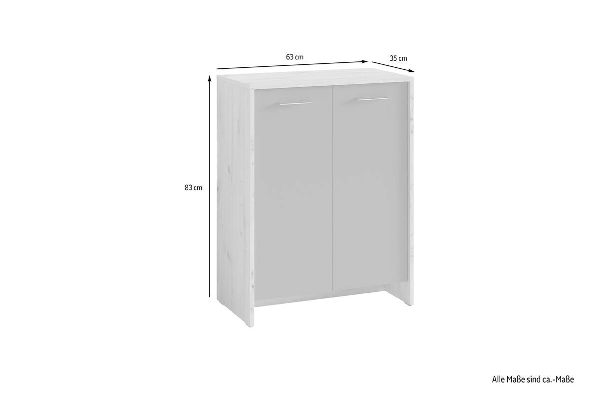Schuhkommode BEN Eiche Nachbildung anthrazit B/H/T: ca. 63x83x35 cm