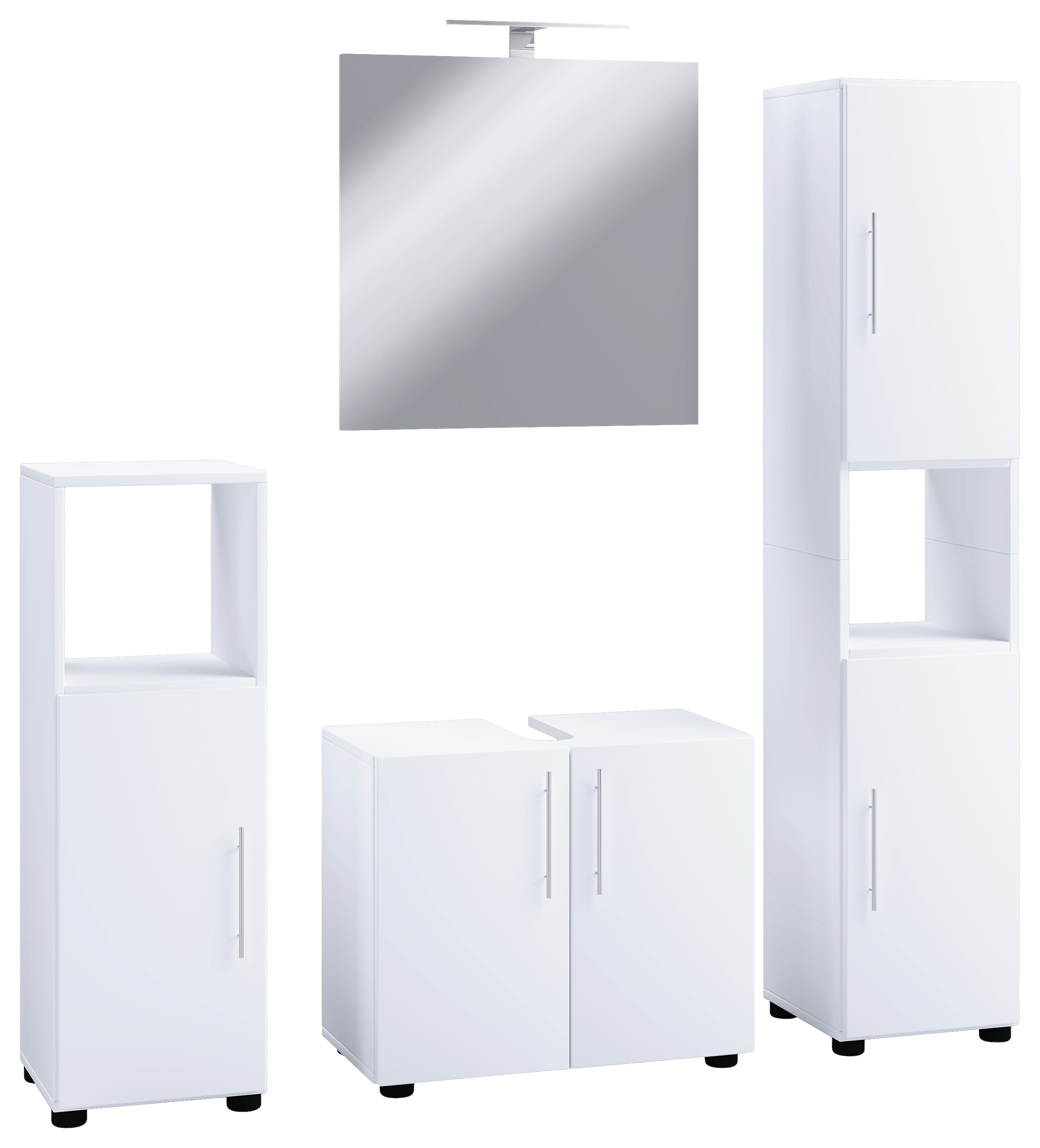 Badezimmer-Set 4tlg-Flandu weiß B/H/T: ca. 60x51x30 cm Badezimmer-Set 4tlg-Flandu weiß B/H/T: ca. 60x51x30 cm