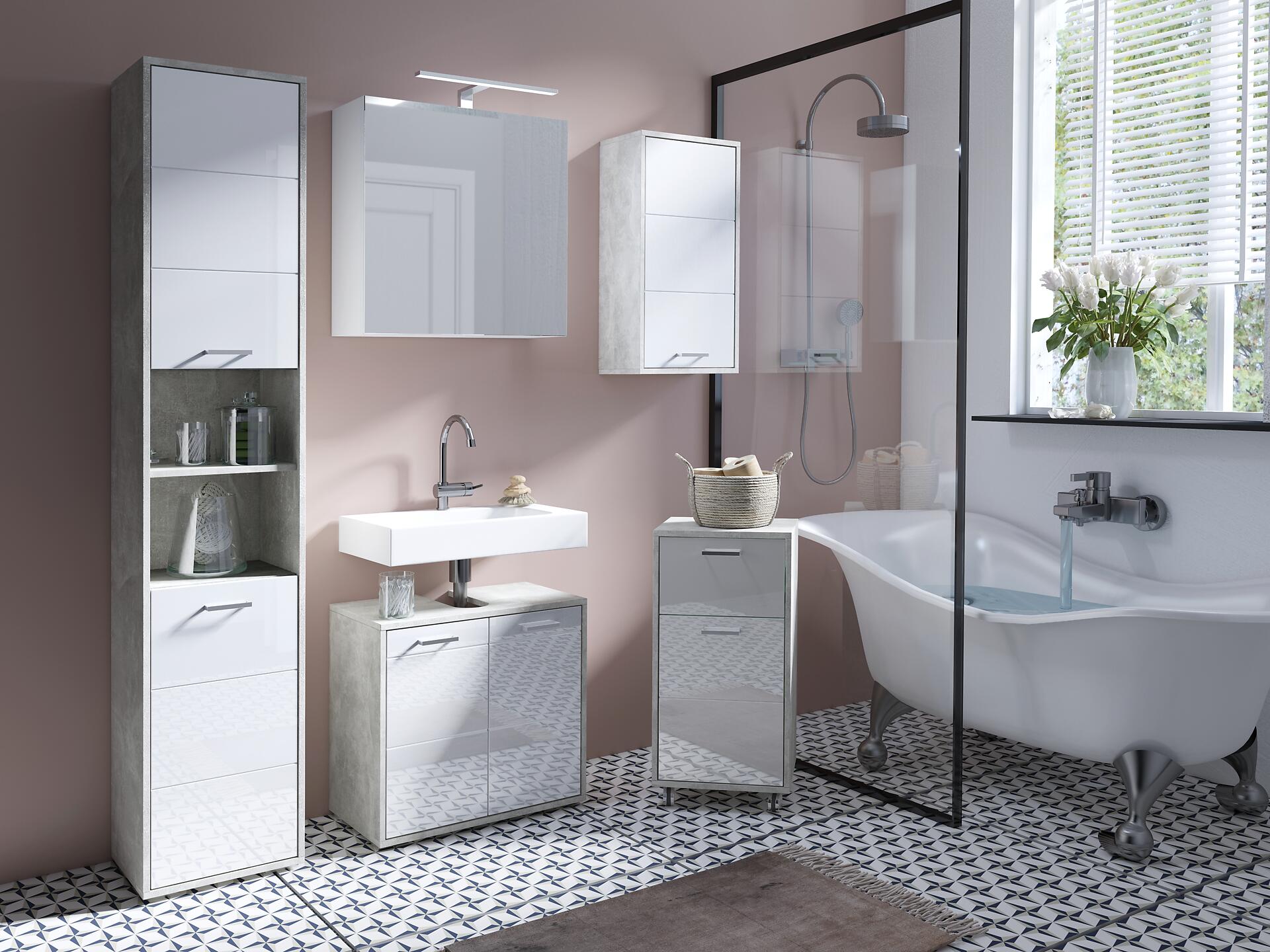 Spiegelschrank SPREE weiß B/H/T: ca. 60x60x15 cm