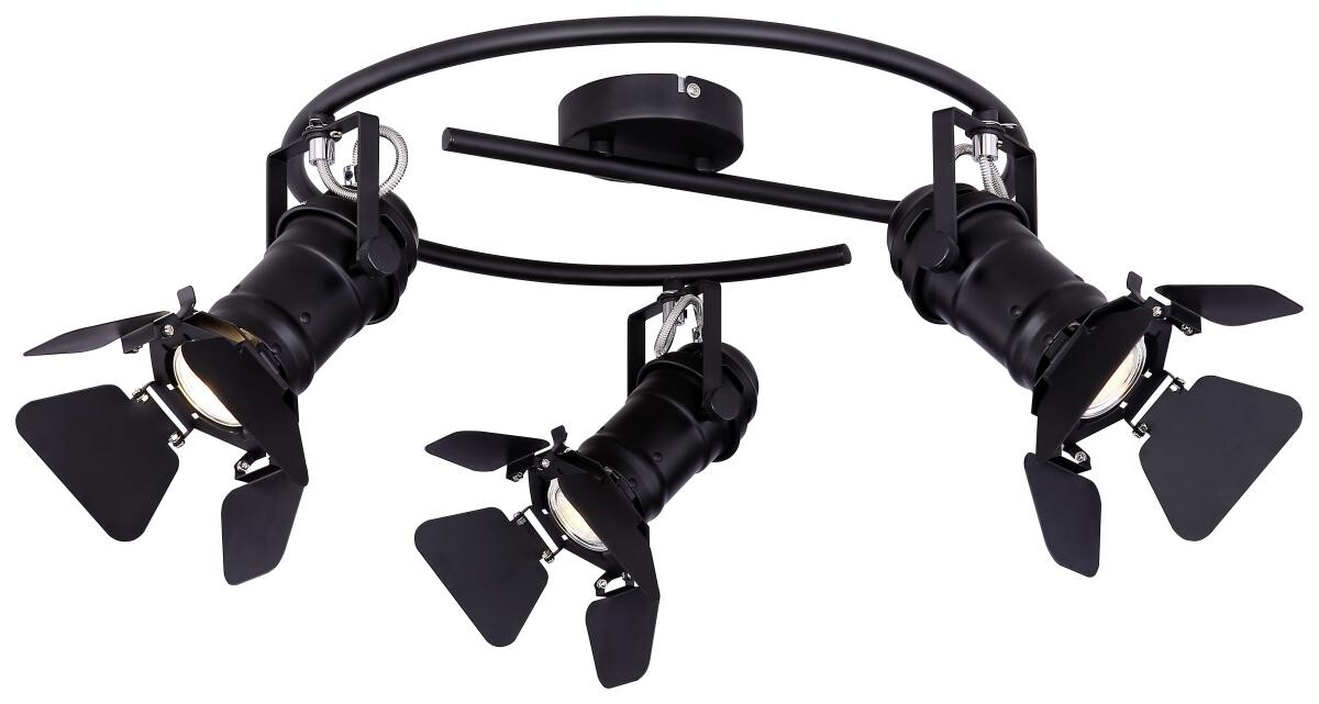 GLOBO Spotspirale 54650-3B Egon schwarz Metall H/D: ca. 27x40 cm GU10 3 Brennstellen