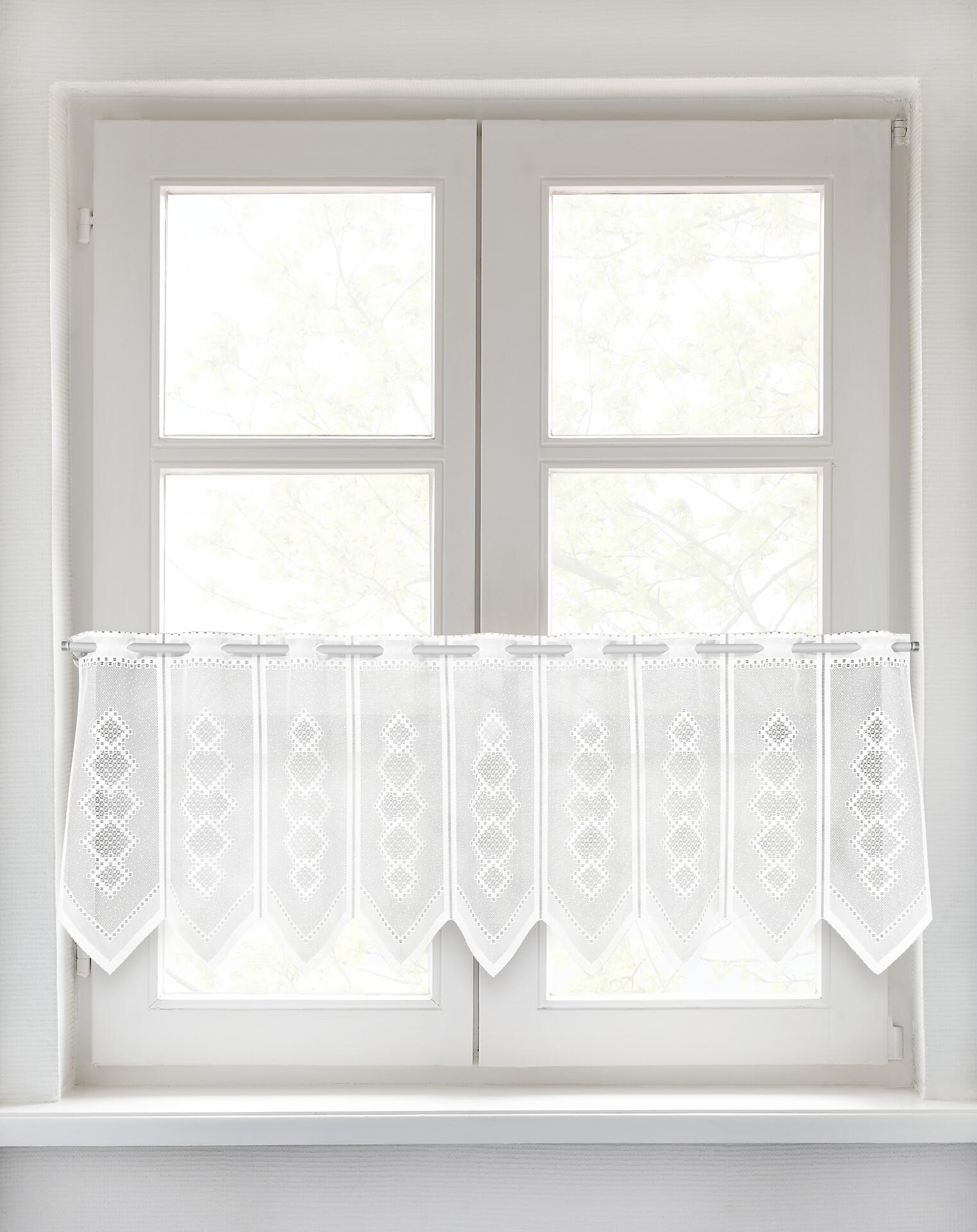 POCOline Scheibengardine Trent weiß B/L: ca. 140x45 cm