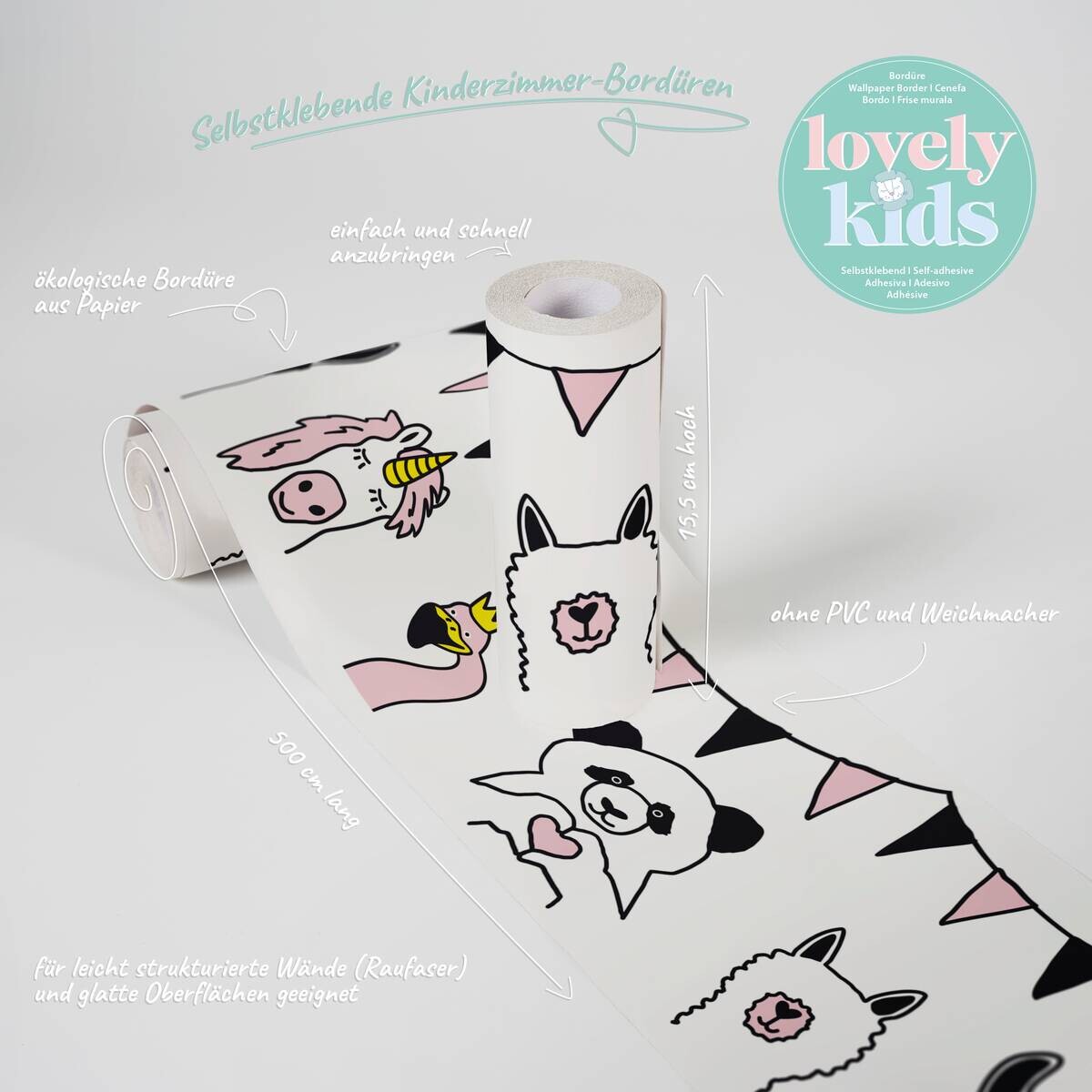 A.S.Creation Bordüre weiß schwarz B/H/D: ca. 15,5x500x5,7 cm