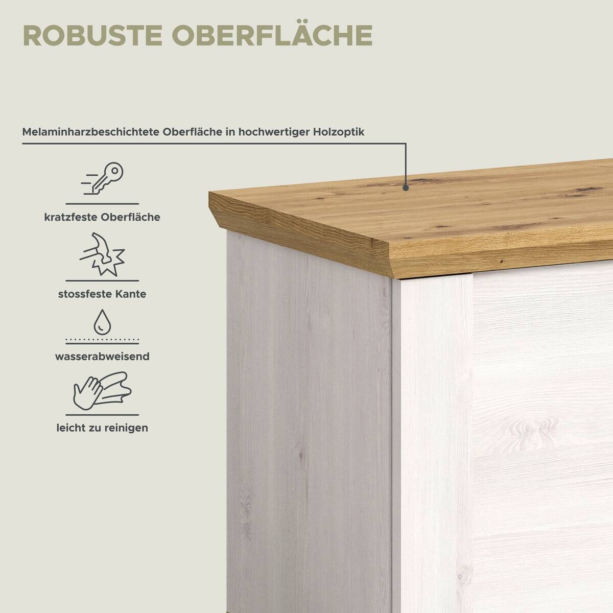 Sitzbank Verona Sibiu Lärche Nachbildung Eiche Artisan Nachbildung B/H/T: ca. 80x47x39 cm