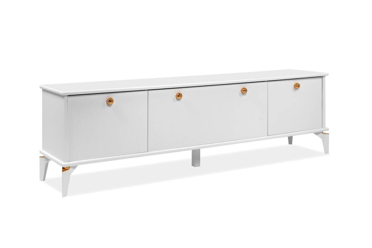 TV-Lowboard Izmir weiß Kupfer B/H/T: ca. 180x52x36 cm