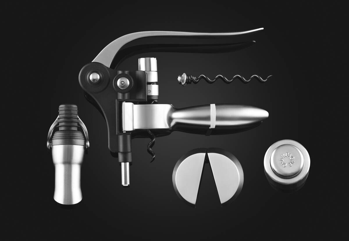 MASTERPRO Korkenzieher FOODIES OENOLOGY schwarz Edelstahl