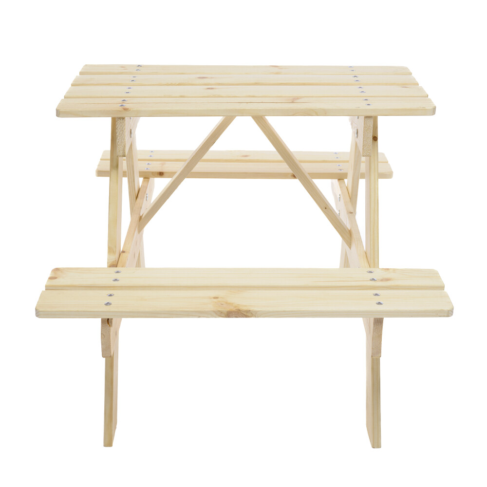 Timbela Kindersitzgarnitur M012 natur Holz B/H/L: ca. 60x50x81 cm