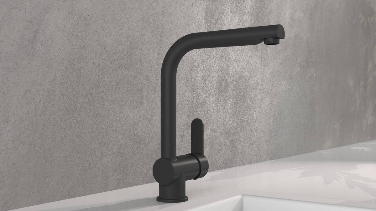 SCHÜTTE Spültisch-Armatur London schwarz B/H/D: ca. 24x30x5,5 cm