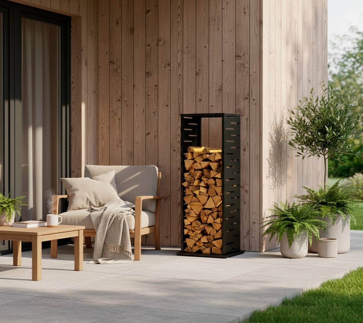 Westmann Kaminholzregal Luma anthrazit B/H/L: ca. 38x112x38 cm