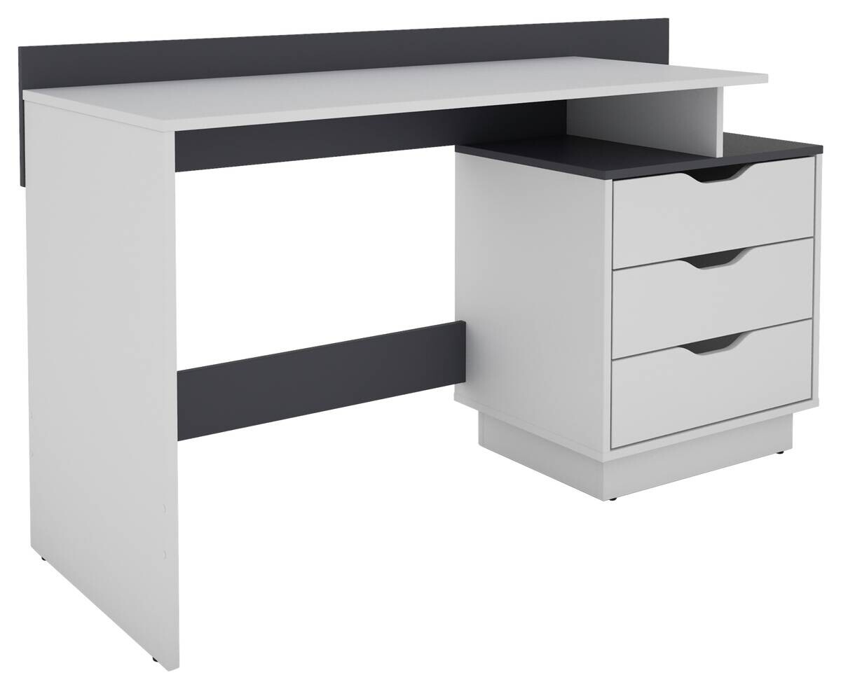 Schreibtisch BELFAST weiß anthrazit B/H/T: ca. 138x83,5x51,5 cm