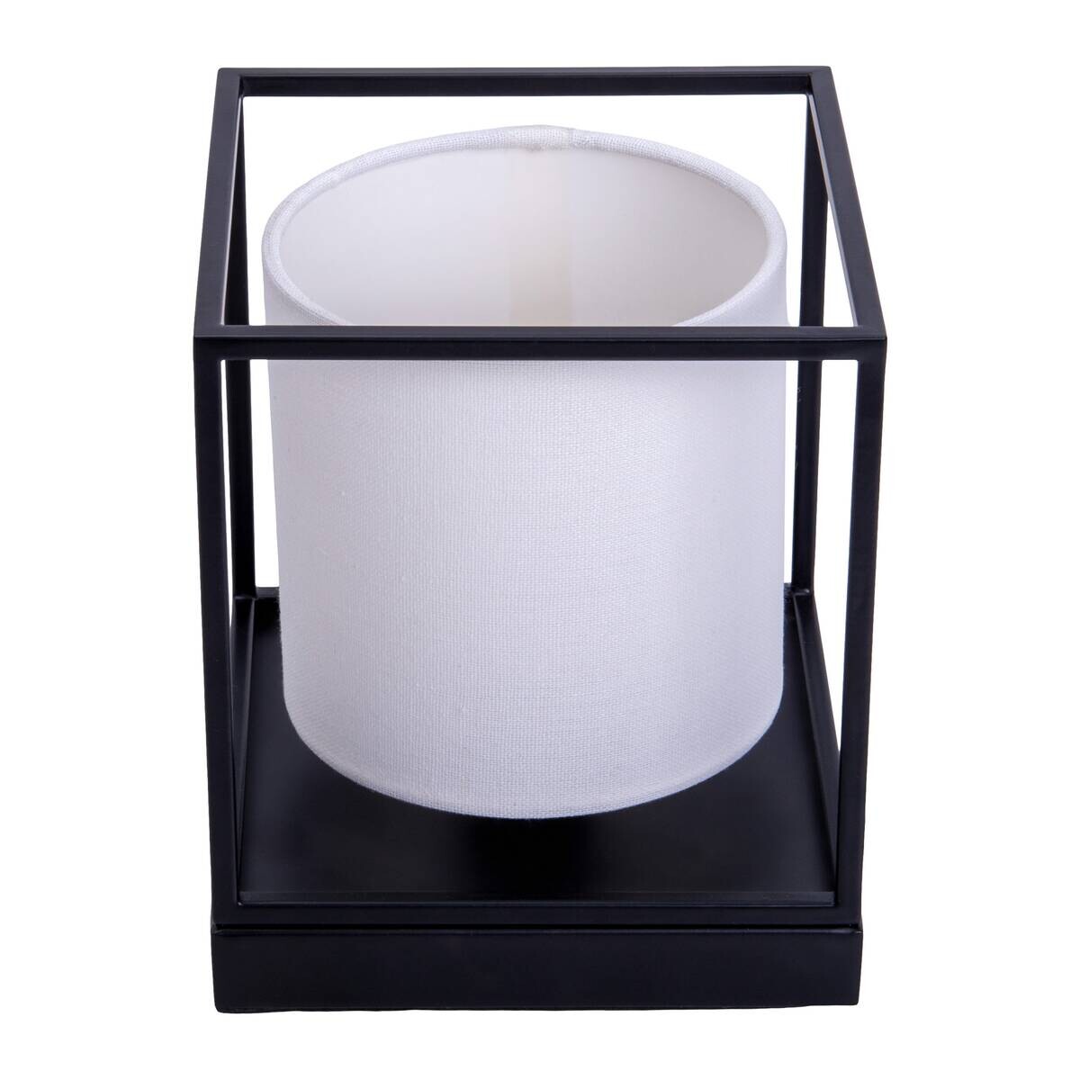 Näve Leuchten Tischleuchte 3190523 weiß Metall Textil B/H/T: ca. 15x17x15 cm E14 1 Brennstellen