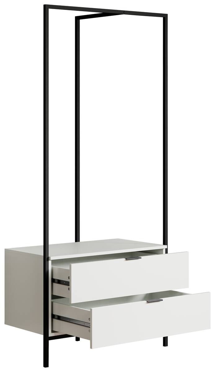 Garderobe Jody weiß matt schwarz B/H/T: ca. 85x190x47 cm