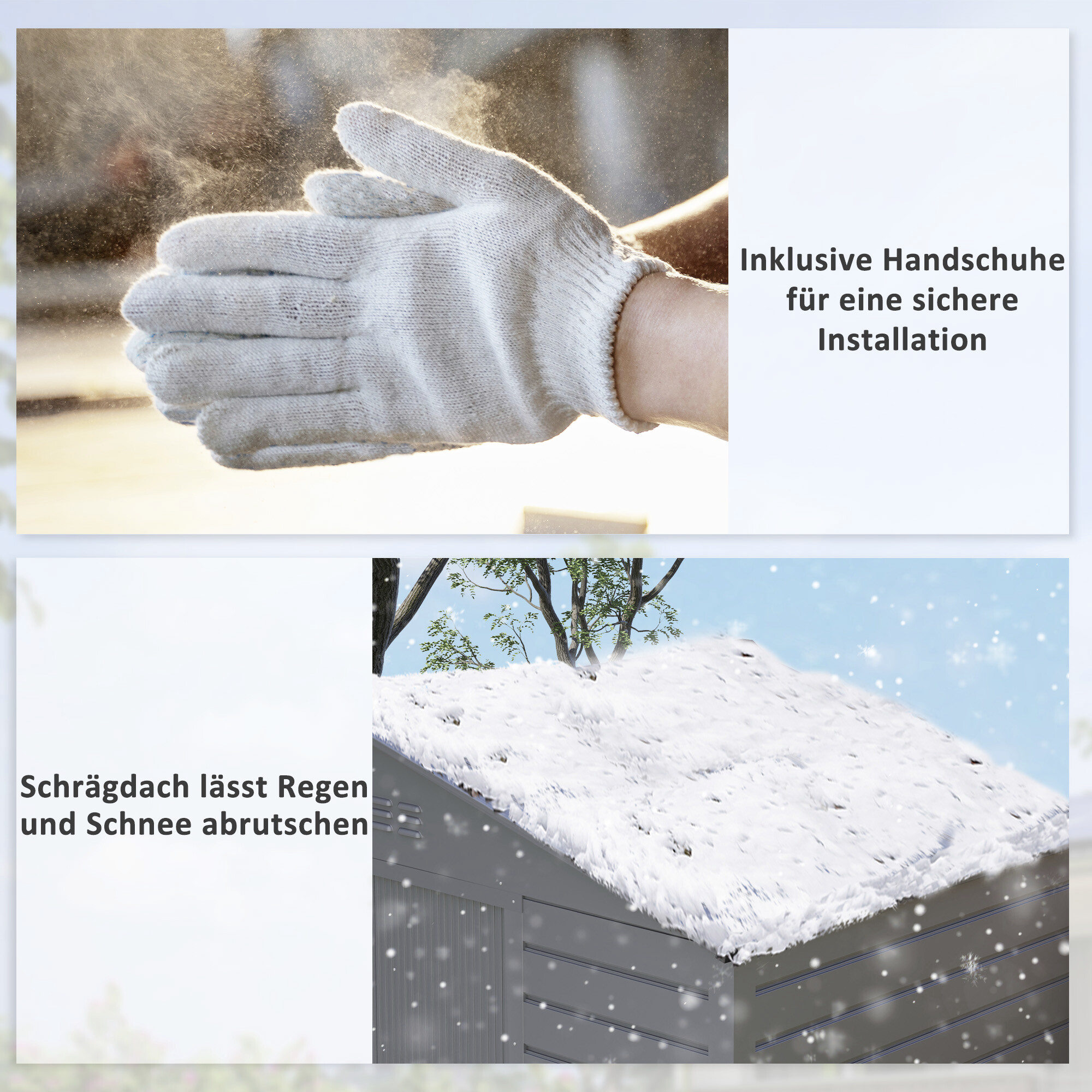 Outsunny Gerätehaus grau B/H/L: ca. 131x192x213 cm