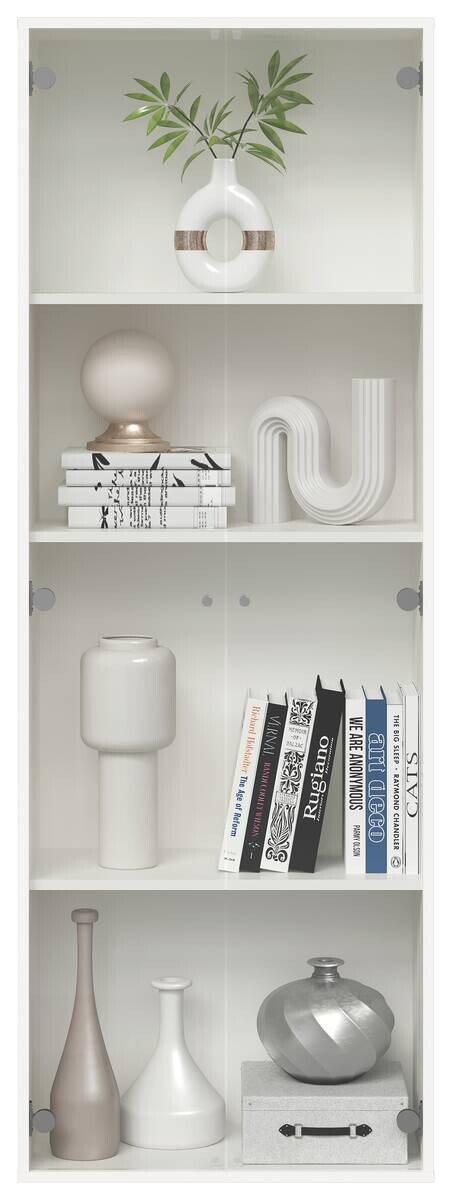 Vitrine weiß B/H/T: ca. 61x171x33 cm