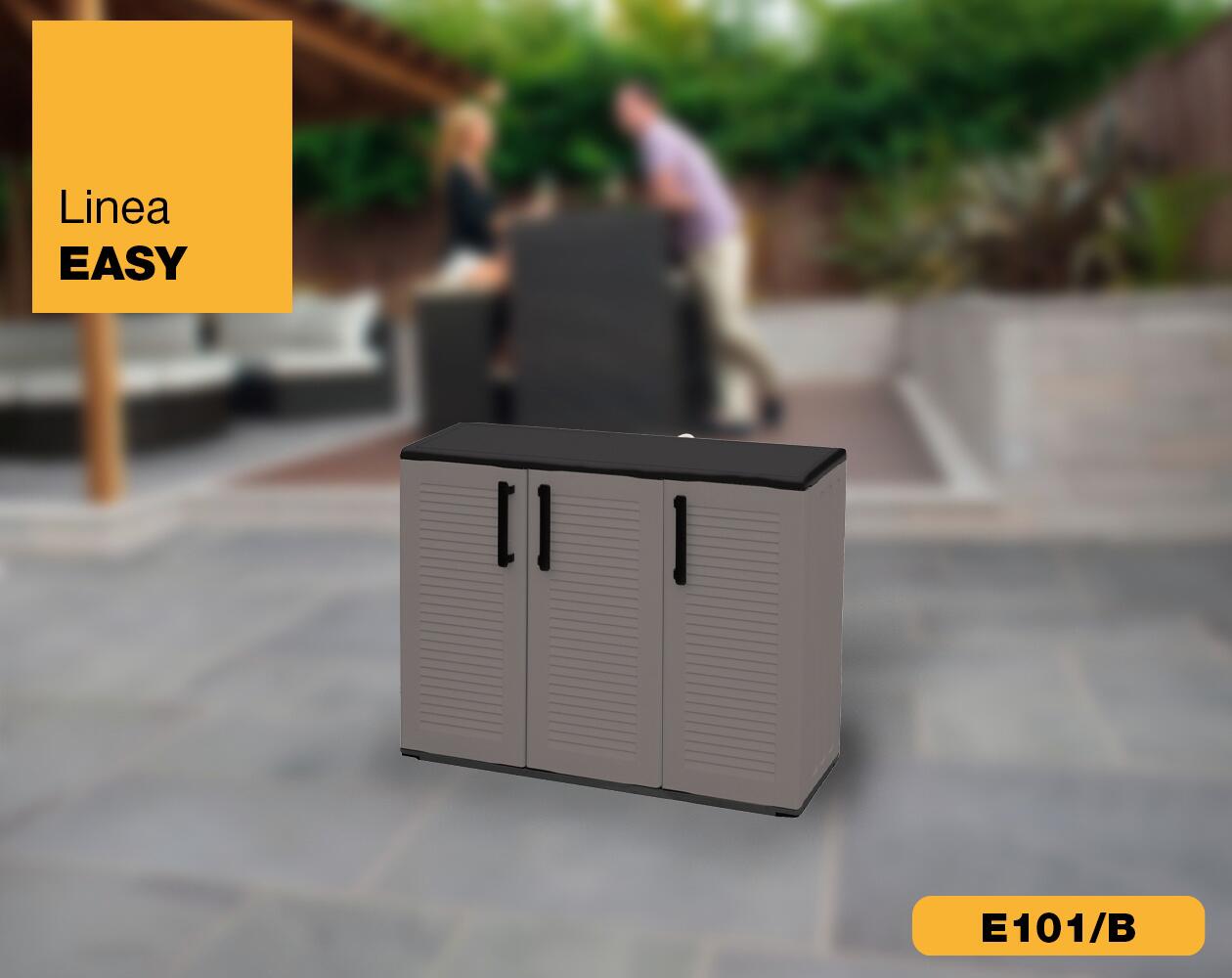 ArtPlast Kunststoffschrank Easy grau B/H/L: ca. 37x84x102 cm