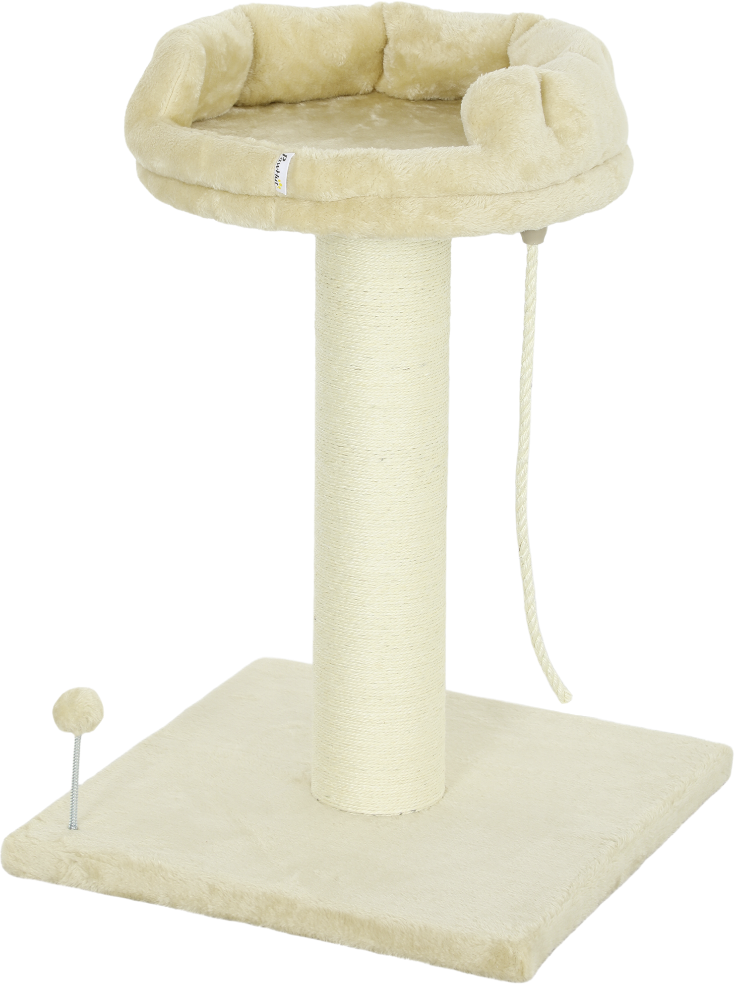 PawHut Kratzbaum beige Plüsch B/H/L: ca. 55x83x55 cm