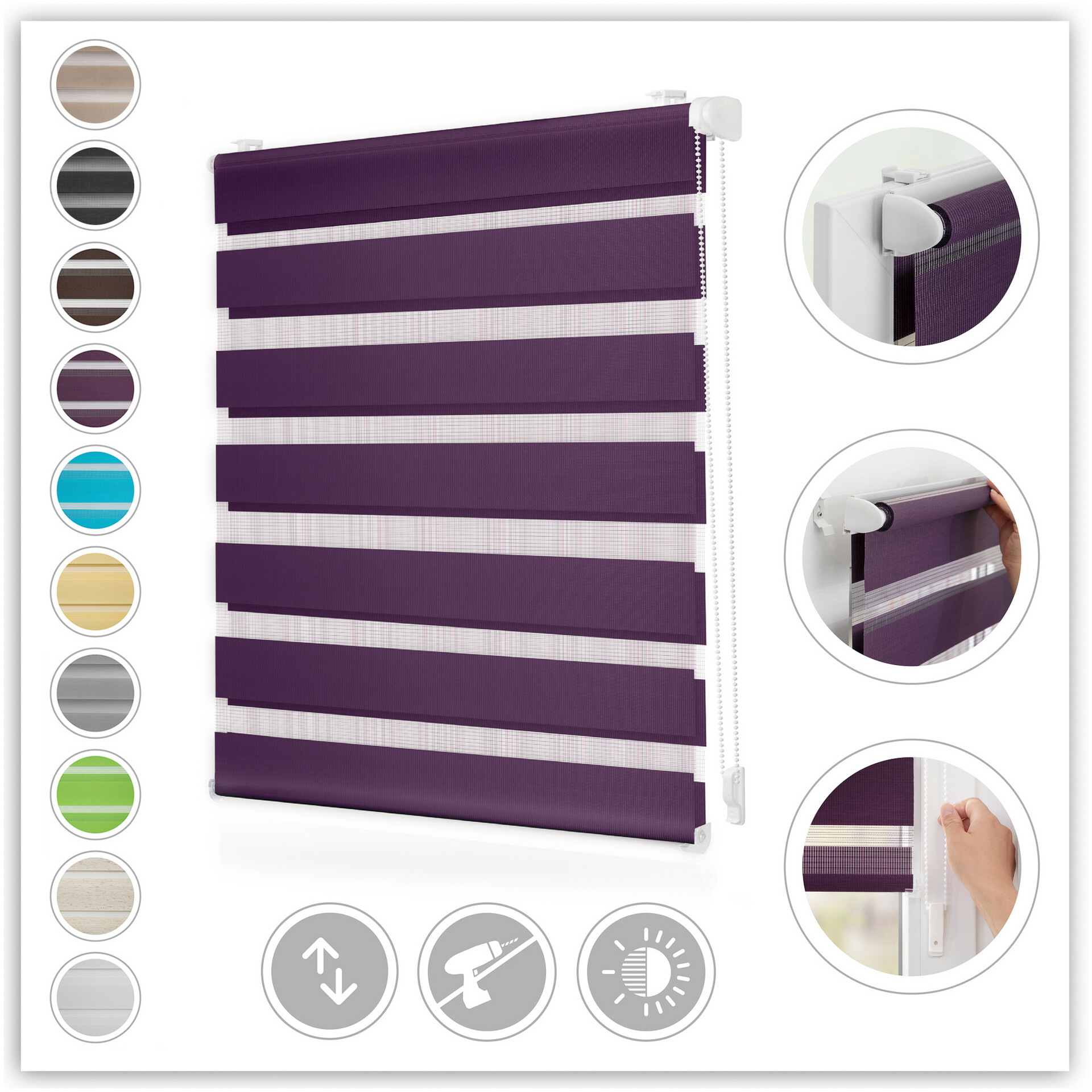 LICHTBLICK Doppelrollo Duo brombeer B/L: ca. 70x220 cm