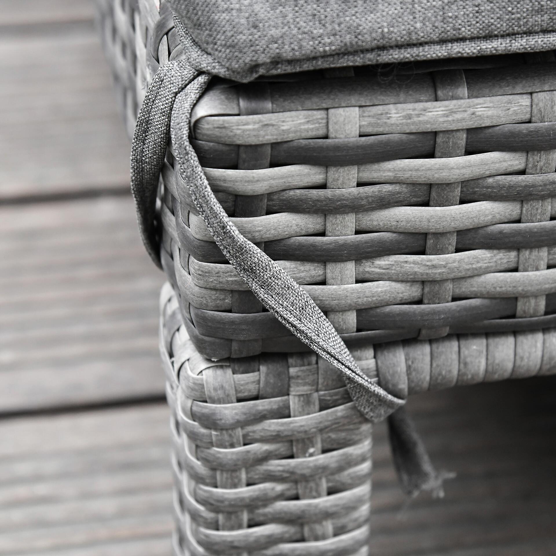 Outsunny Doppelliege grau Metall B/H/L: ca. 120x28x195 cm