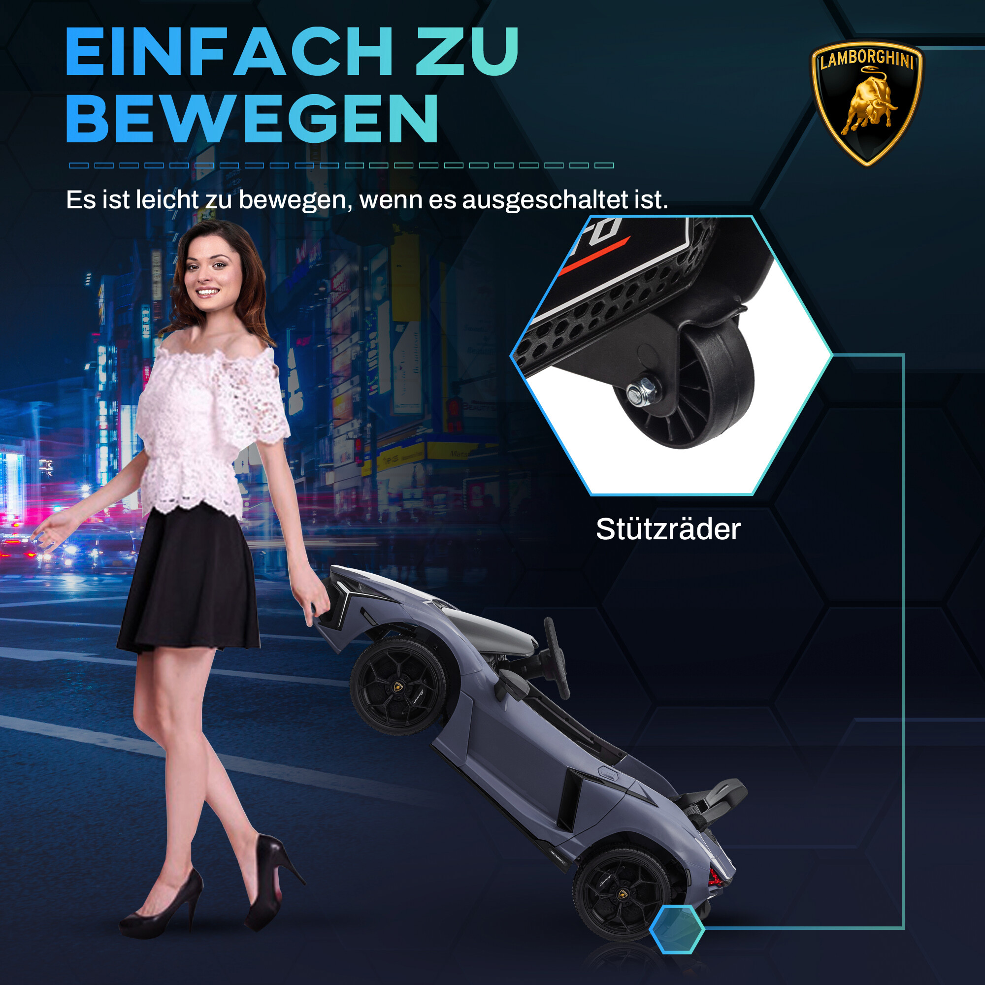 AIYAPLAY Kinder Elektroauto grau B/H/L: ca. 60x40x105 cm