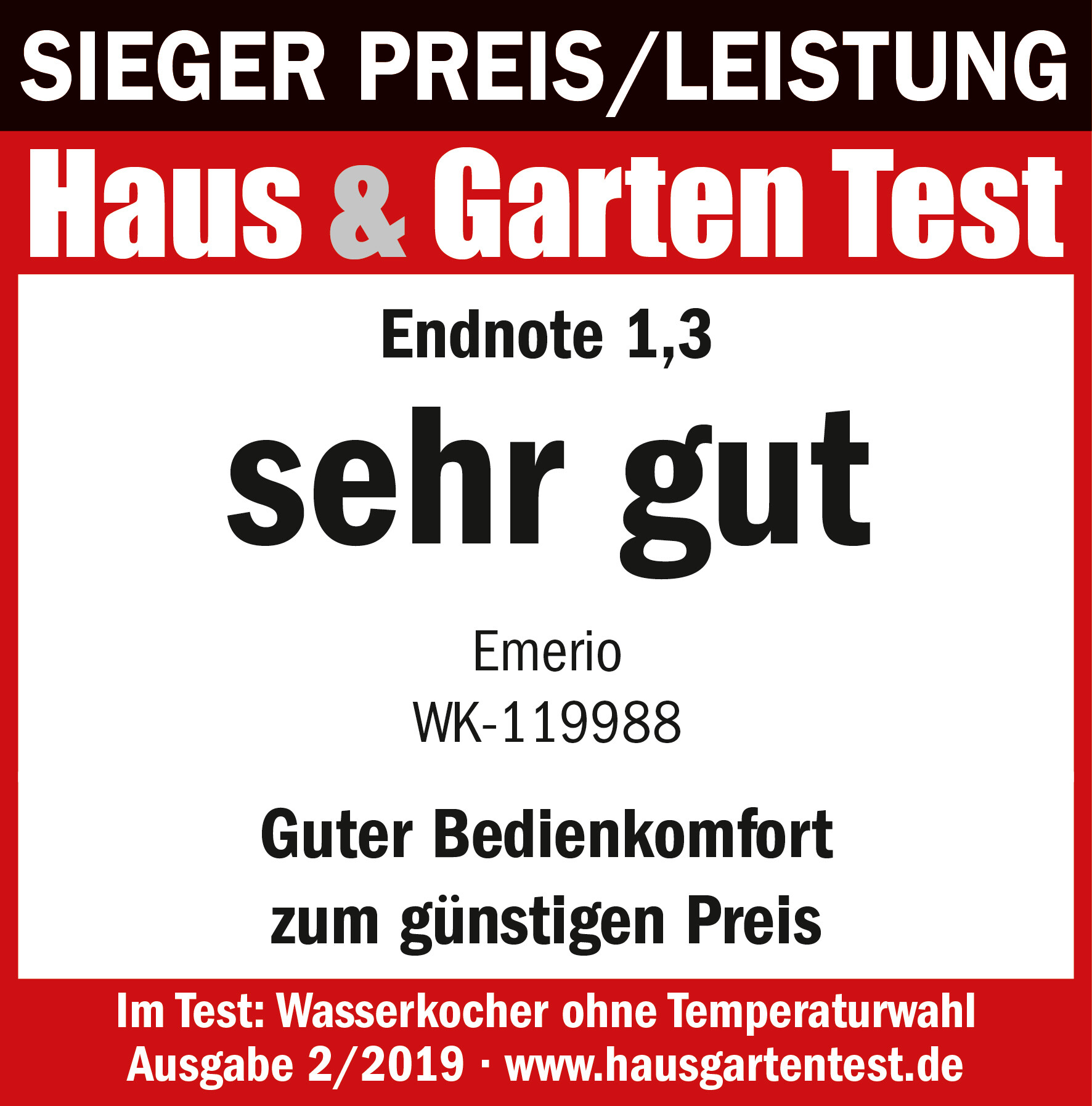 Emerio Glas-Wasserkocher